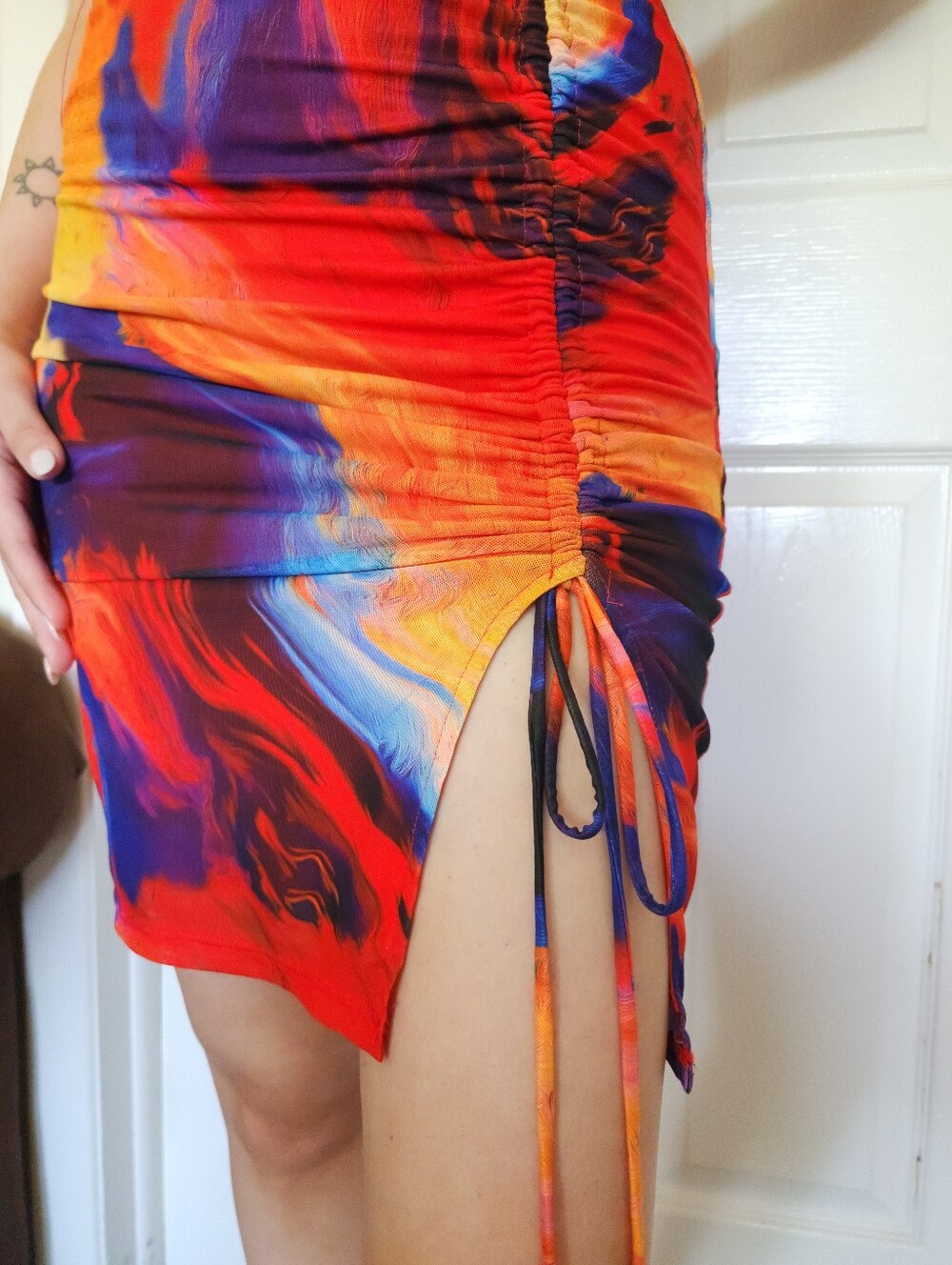 BLANC Ruched Slit Dress - Picture 4 of 7